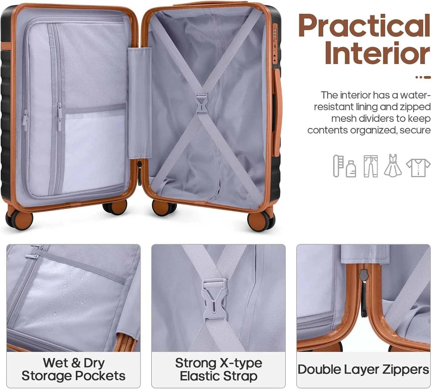 Luggage Sets, Carry on Luggage 20 Inch with Spinner Wheels