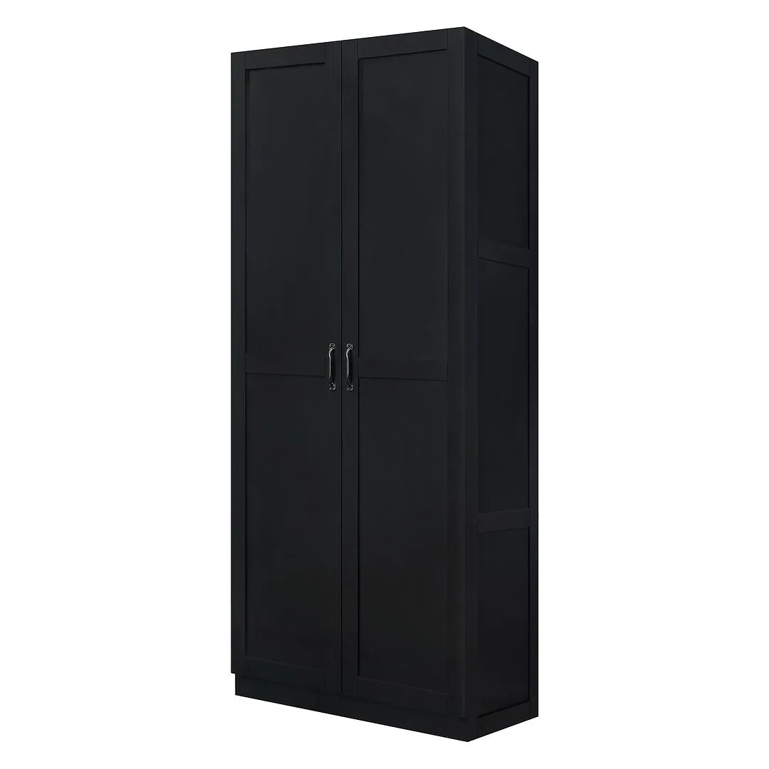 Manhattan Comfort Hopkins Storage Closet 4.0 in Black - Set of 2