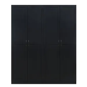 Manhattan Comfort Hopkins Storage Closet 4.0 in Black - Set of 2