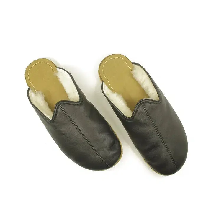 Men's Sheepskin Slippers Black