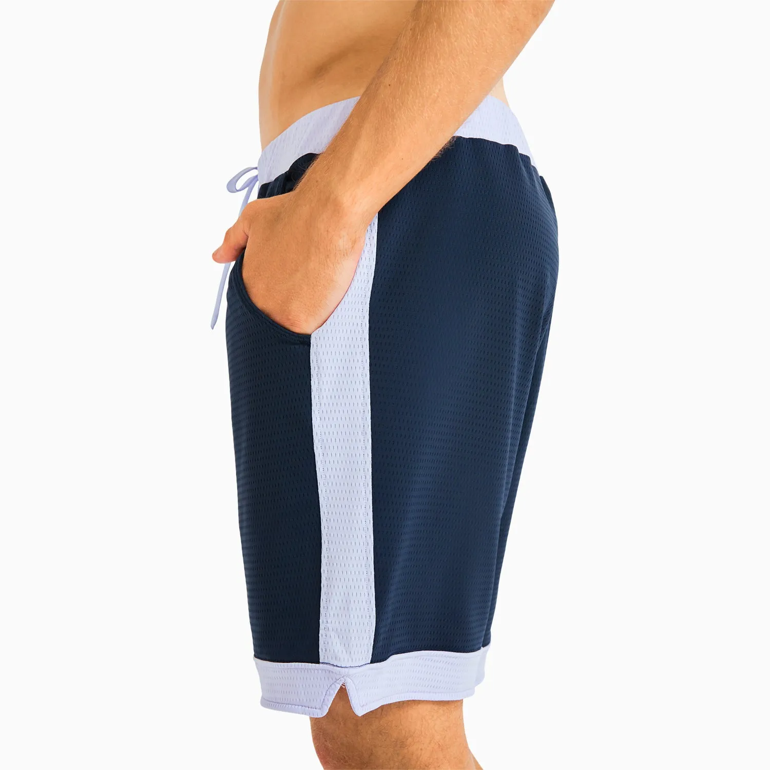 Navy/Lavender SoftStretch Basketball Shorts