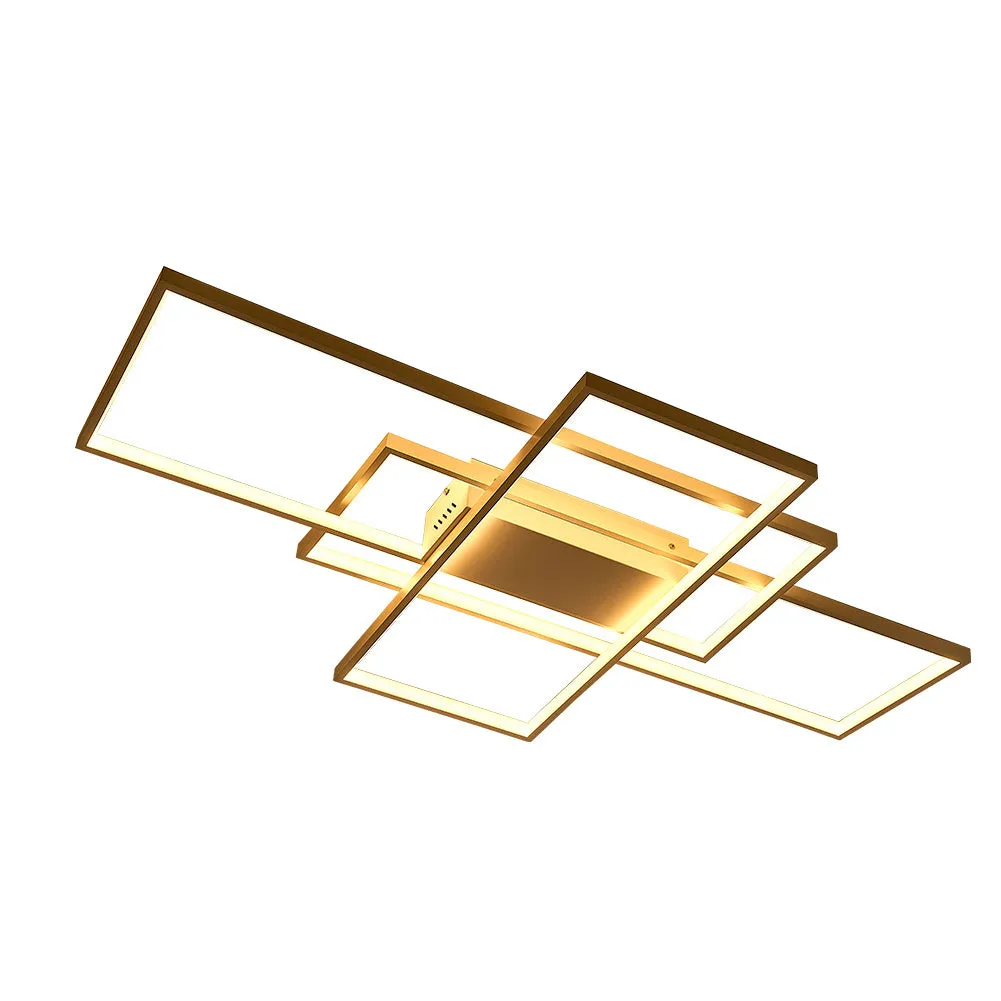 Neutral Style Rectangular LED Semi Flush Ceiling Light in White