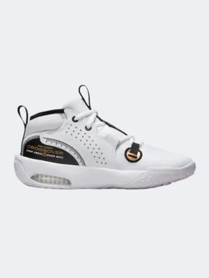 Nike Air Zoom Crossover 2 GS Boys Basketball Shoes White/Black/Gold