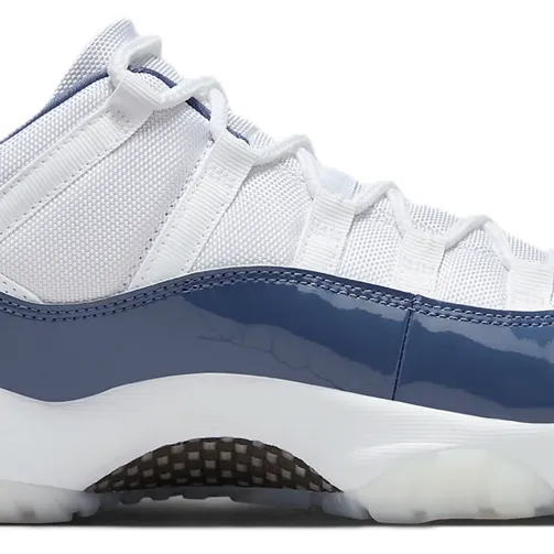 Nike Men's Jordan 11 Retro Low Shoes - White / Midnight Navy / Diffused Blue / Football Grey