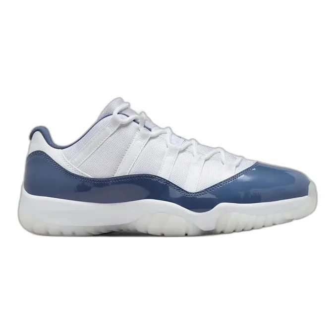 Nike Men's Jordan 11 Retro Low Shoes - White / Midnight Navy / Diffused Blue / Football Grey