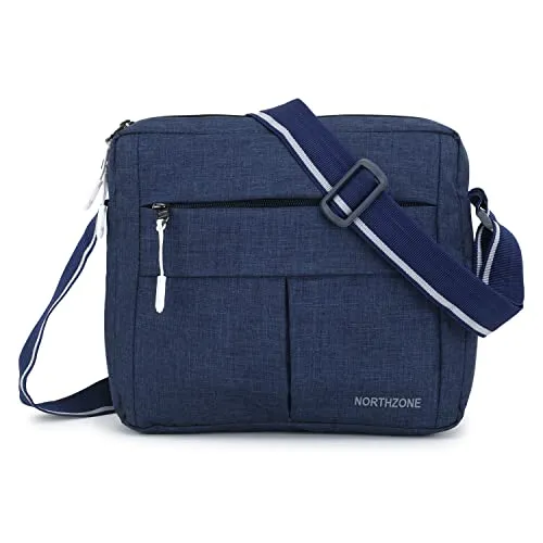 NORTH ZONE Northzone Sling Cross Body Travel Office Business Messenger One Side Shoulder Pouch Bag Money Bag for Men and Women (Navy Blue)