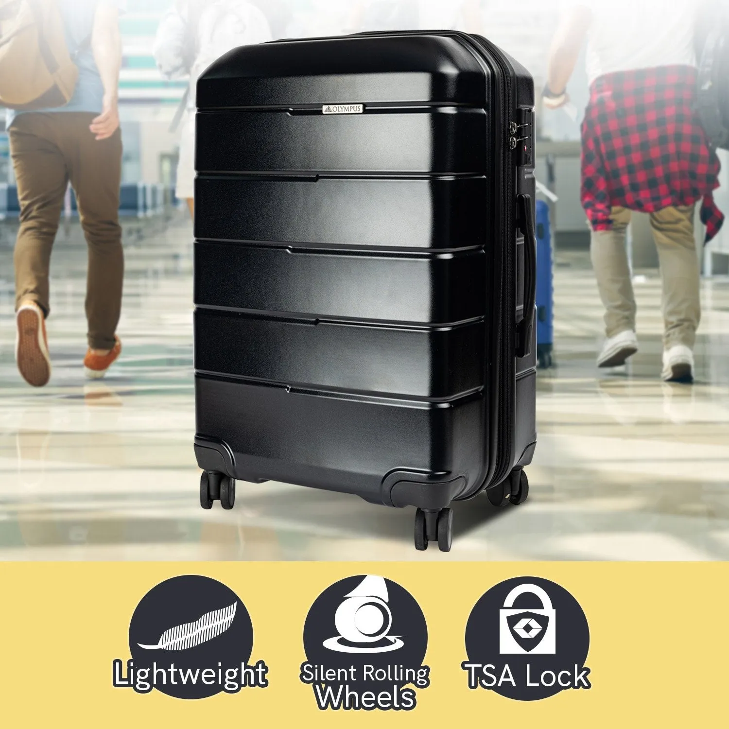 Olympus Artemis 24" Hard Shell Suitcase ABS PC (Jet Black)