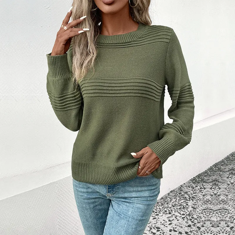 PEOPLETERRITORY New Hot Trade Wholesale Multi-color Autumn and Winter Hot Sale  Women's Clothing  Long Sleeve Solid Color Women's Sweater