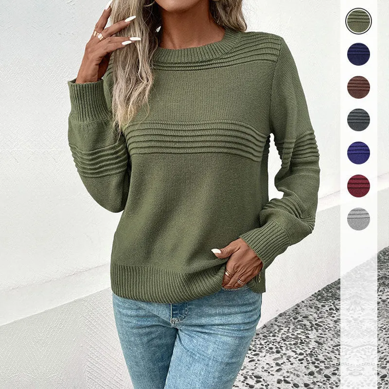 PEOPLETERRITORY New Hot Trade Wholesale Multi-color Autumn and Winter Hot Sale  Women's Clothing  Long Sleeve Solid Color Women's Sweater