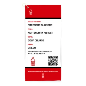 Personalised Nottingham Forest FC Ticket Golf Towel