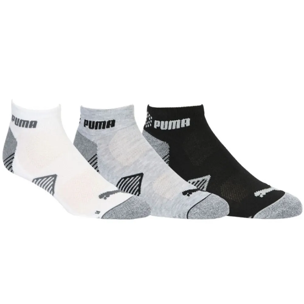 Puma Essential 1/4 Crew Socks (3 Pack) - White/Grey/Black