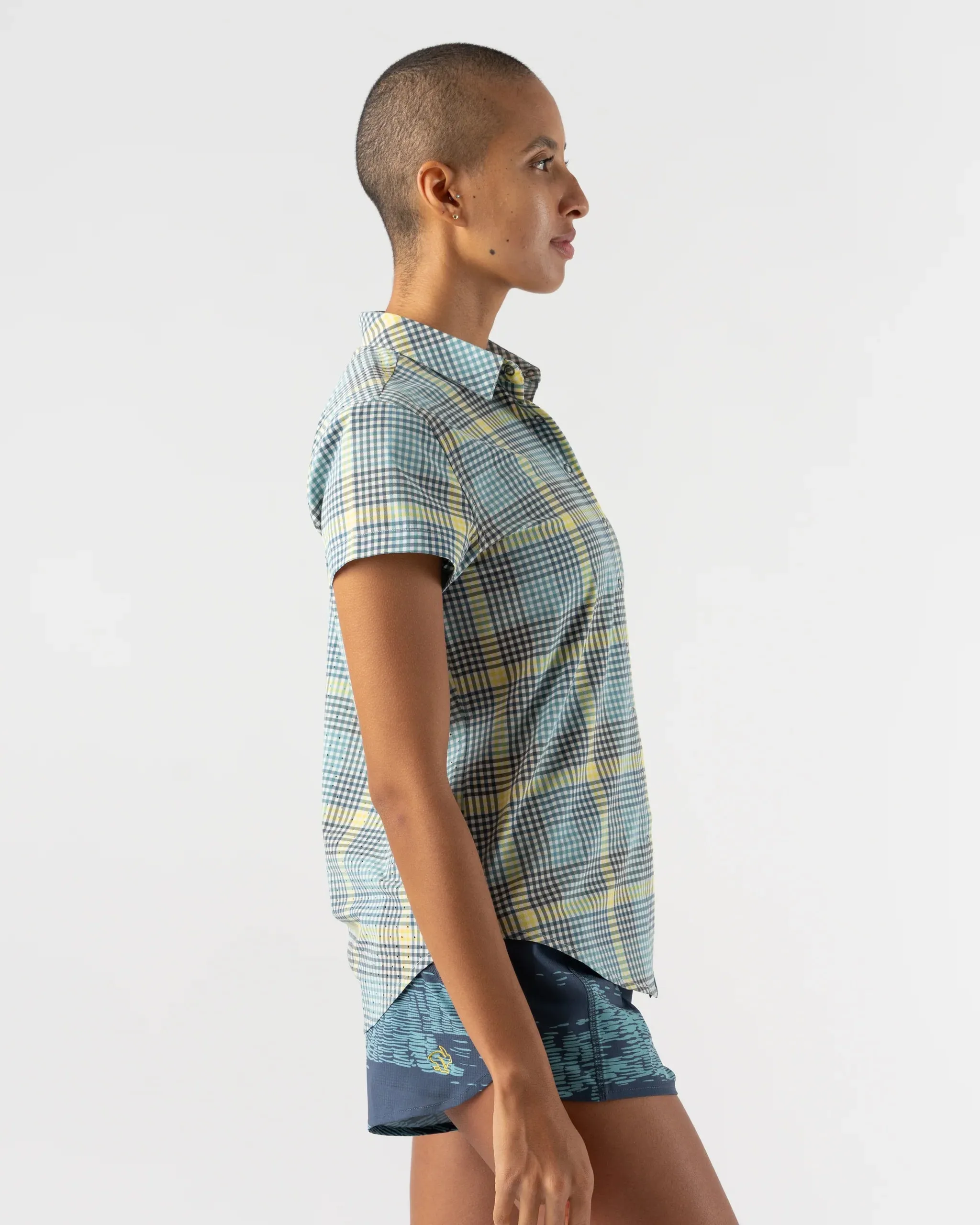 rabbit | High Country SS Performance Button Down | Women's | Orion Blue