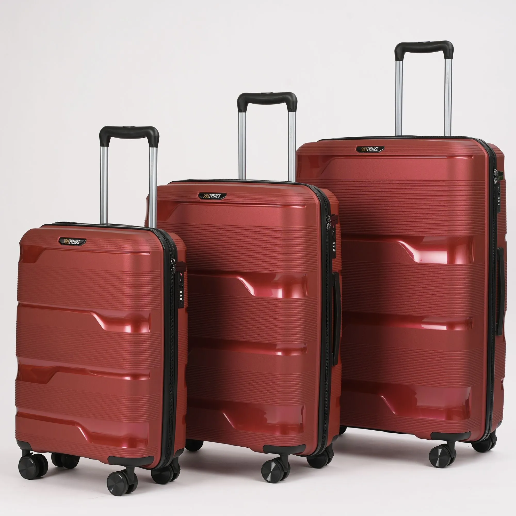 Red Hardcase Roller Carry On Luggage 20' with 360° Wheels