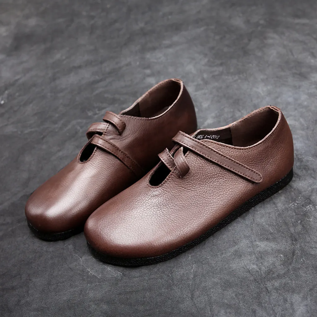 Retro Comfortable Leather Flat Shoes | Gift Shoes