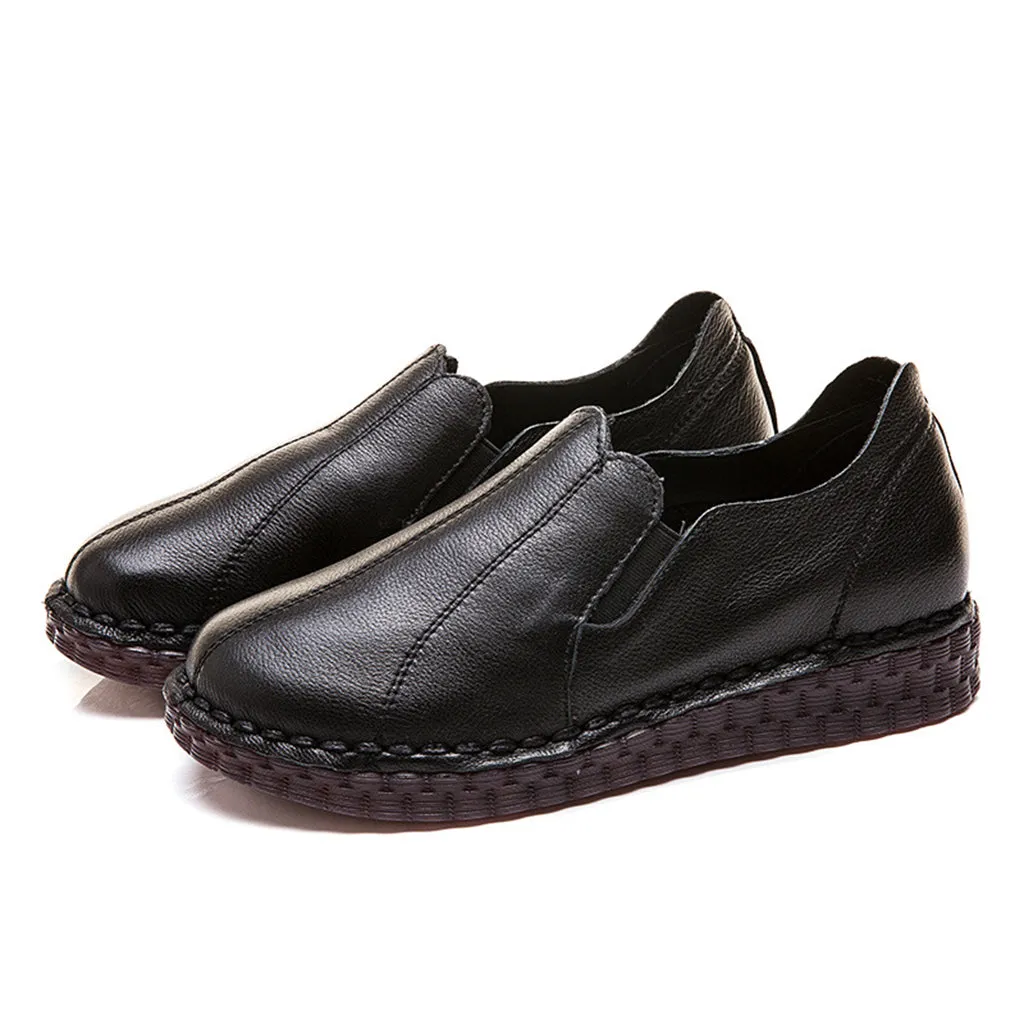 Retro Handmade Leather Flat Shoes | Gift Shoes