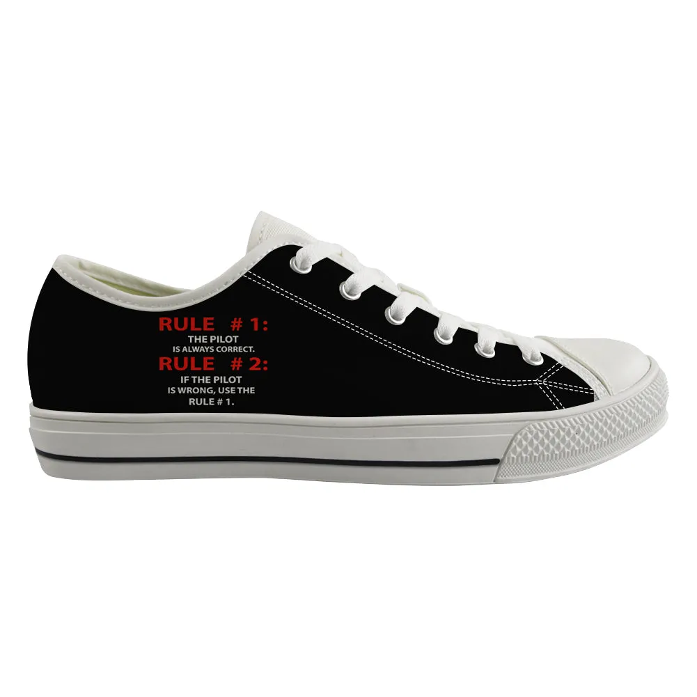 Rule 1 - Pilot is Always Correct Designed Canvas Shoes (Men)