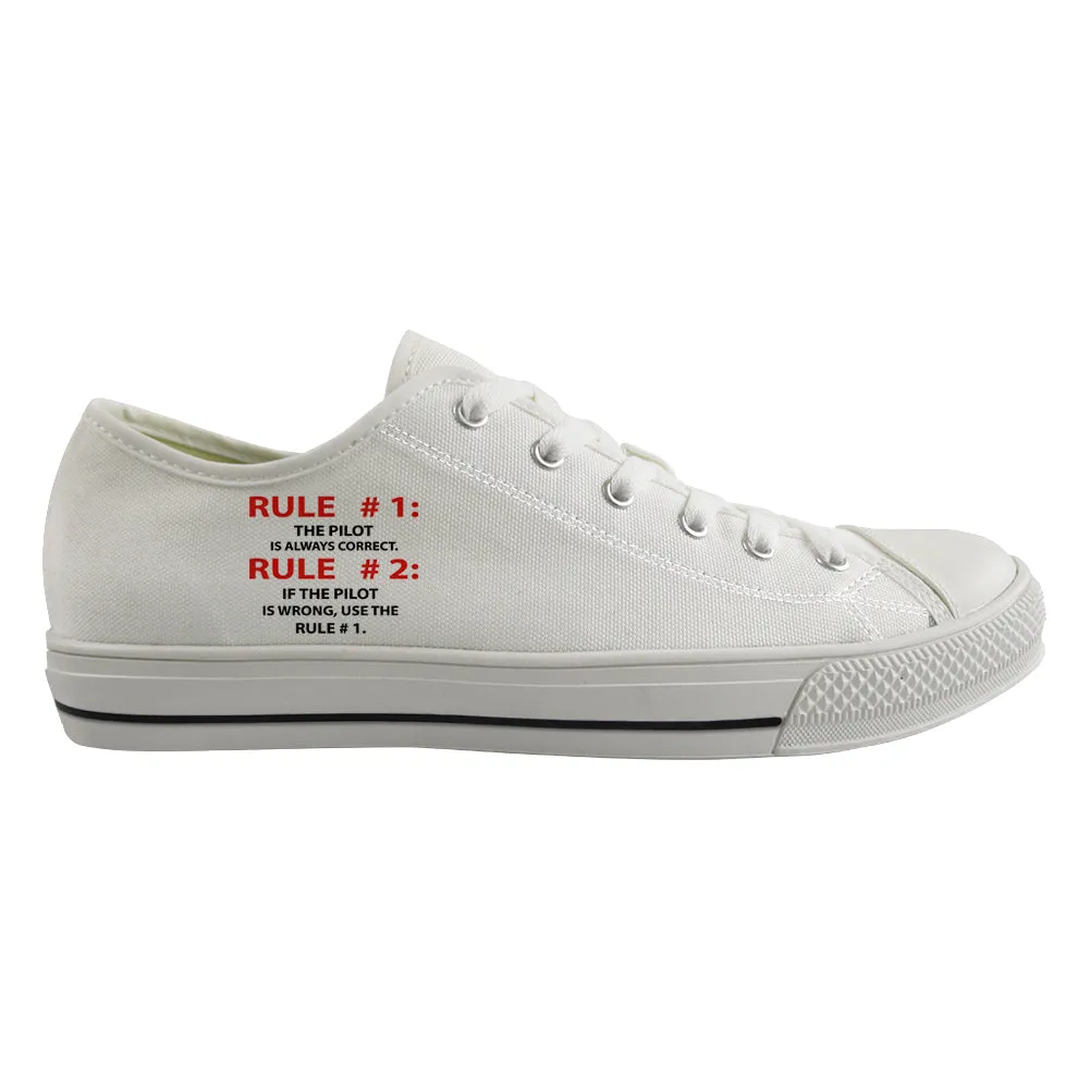 Rule 1 - Pilot is Always Correct Designed Canvas Shoes (Men)