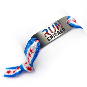 RUN CHICAGO Flag Tie Stretchy Running Bracelet