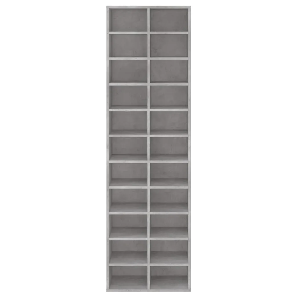 Shoe Cabinet Concrete Grey 54x34x183 cm Engineered Wood