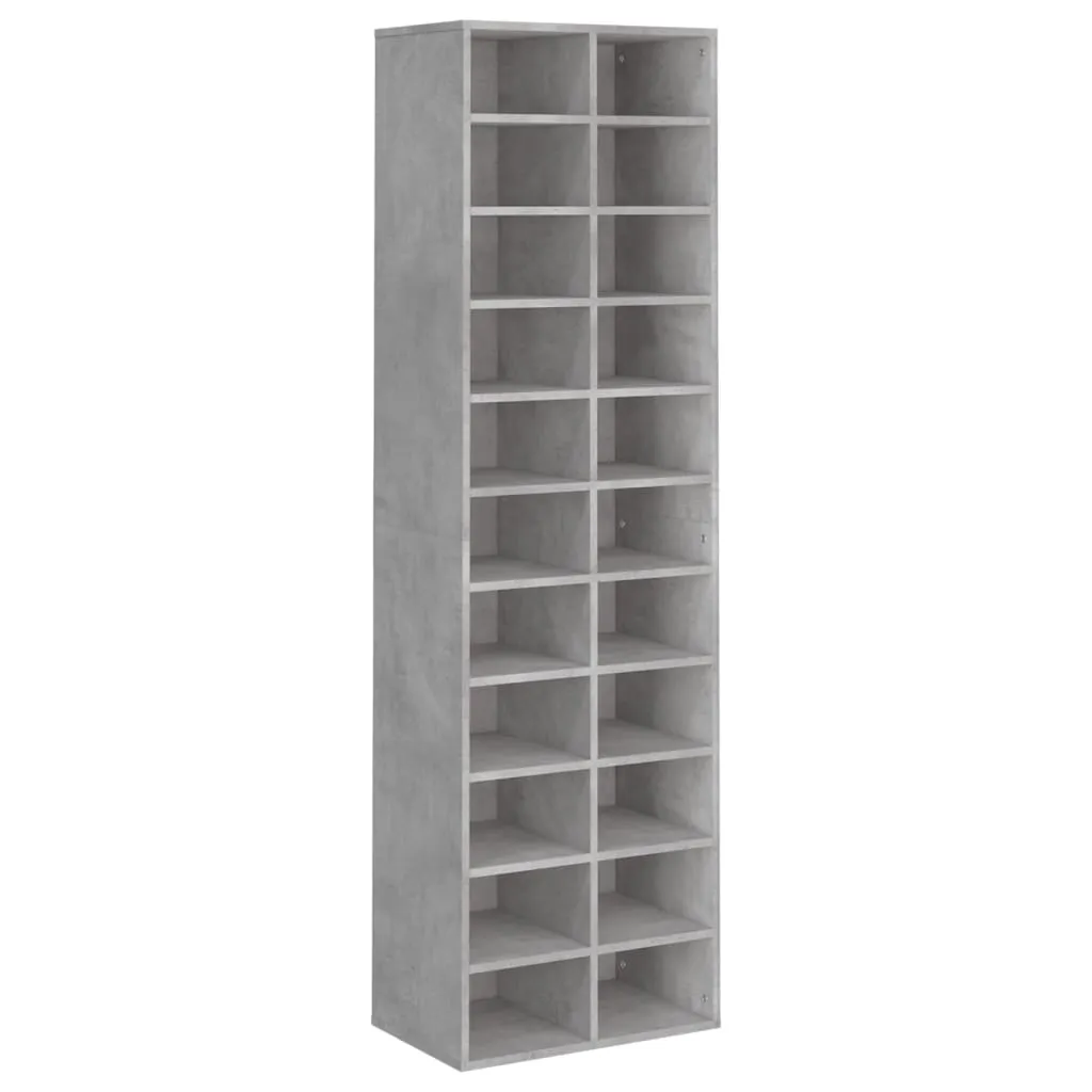 Shoe Cabinet Concrete Grey 54x34x183 cm Engineered Wood