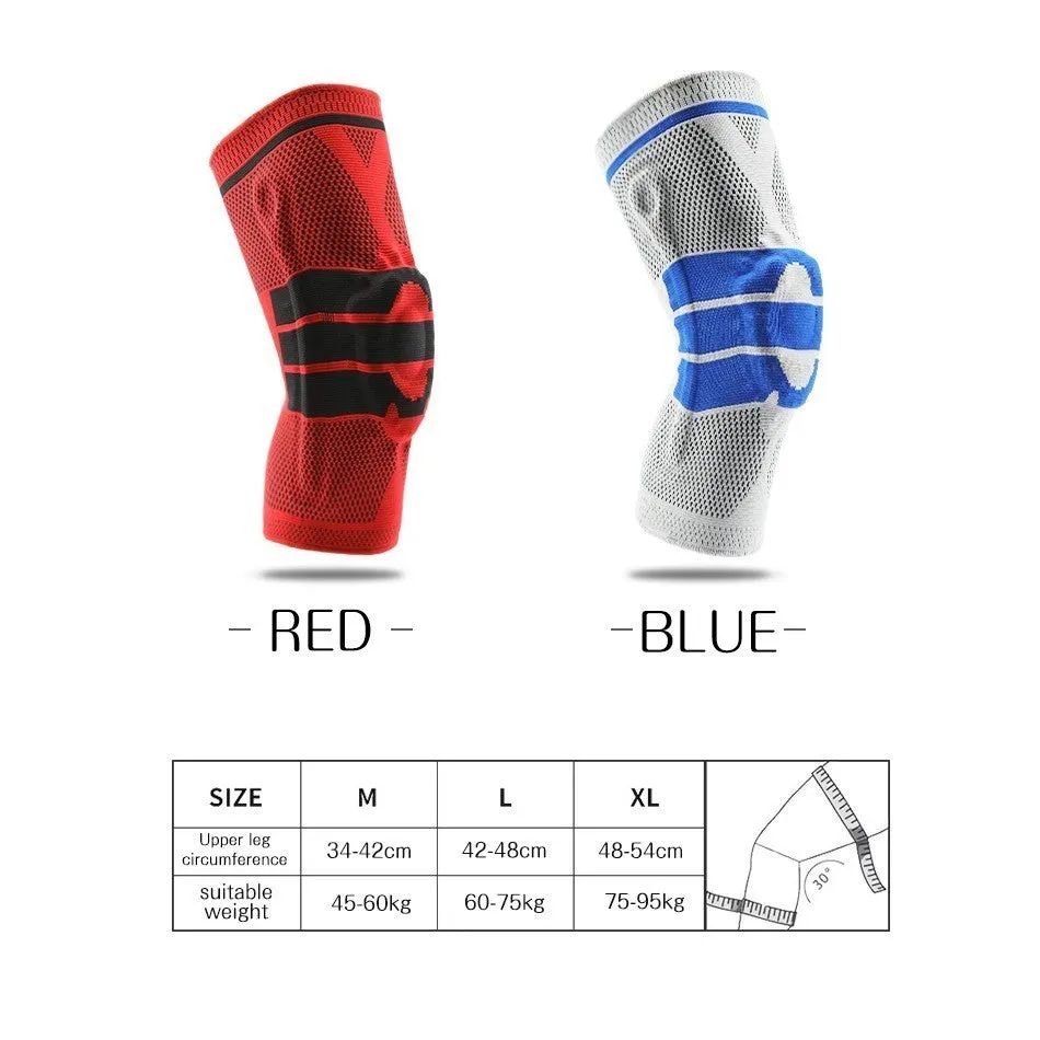 Silicon Padded Basketball Knee Pads Elastic Patella Brace Kneepad Support Fitness Gear Protector Volleyball Tennis