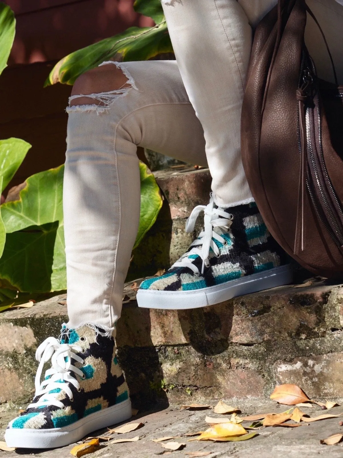 Silk Velvet Turquoise High Tops