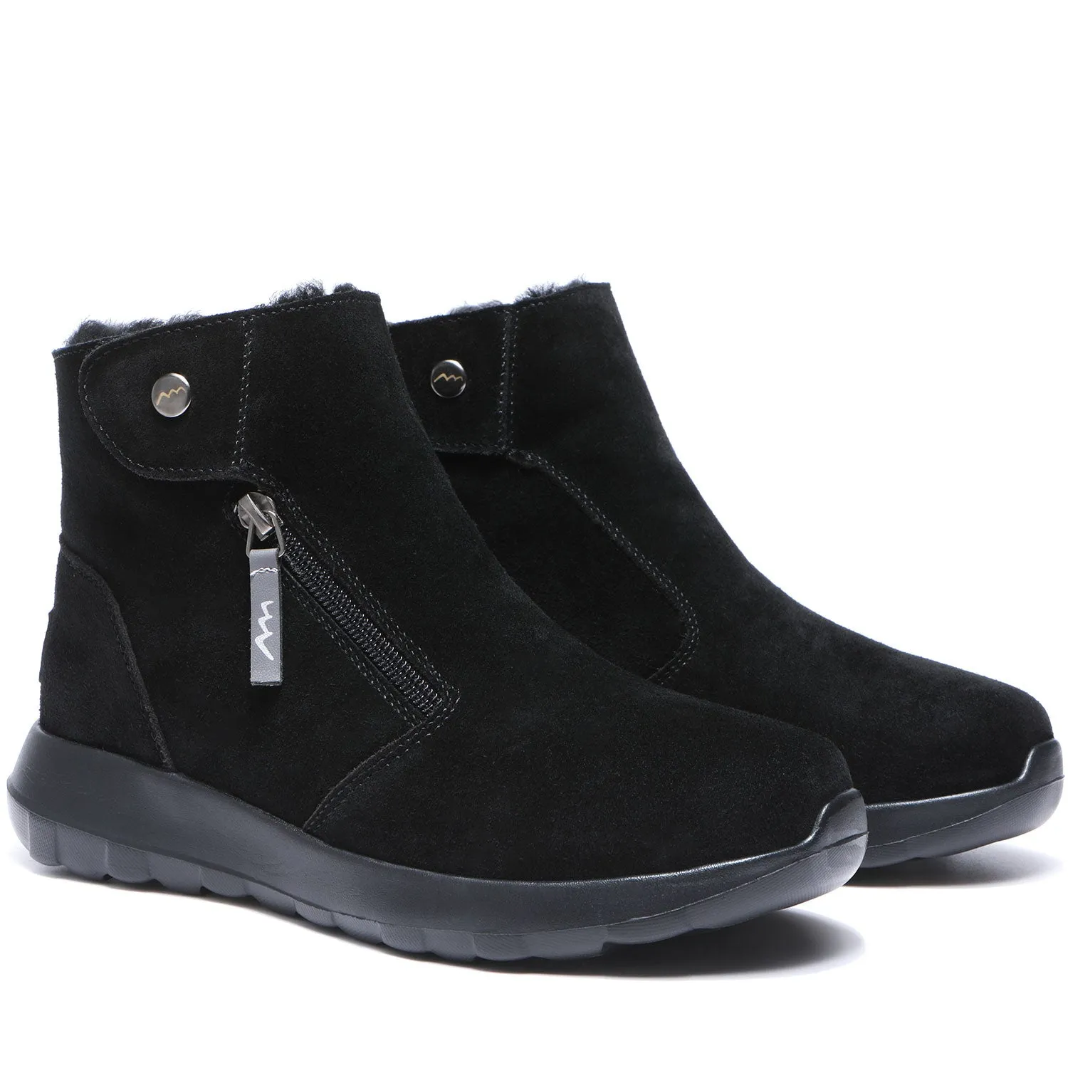 TARRAMARRA Leather Button Zipper Ankle Boots Women Tyria