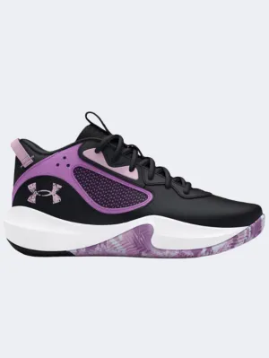 Under Armour Lockdown 6 Gs-Boys Basketball Shoes Black/Purple Ace