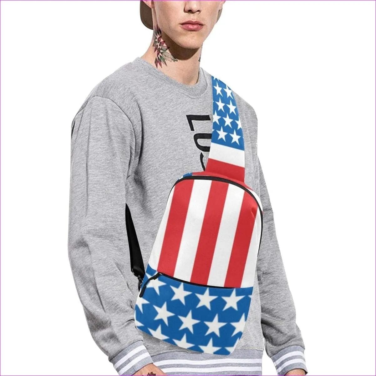 US, ZA, CA Flag Men's Chest Bag