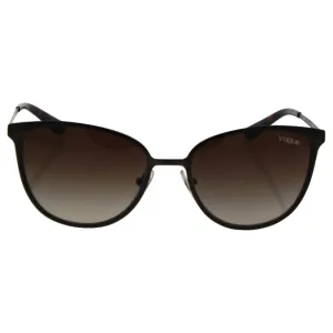 VOGUE Women's Metal Woman Sunglass Oval Sunglasses, MATTE BROWN BURNT, 54.5 mm