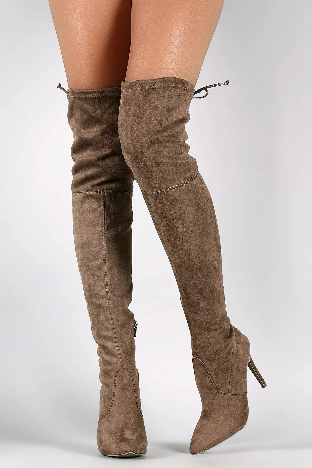 Wild Diva Lounge Suede Over-The-Knee Stiletto Boots