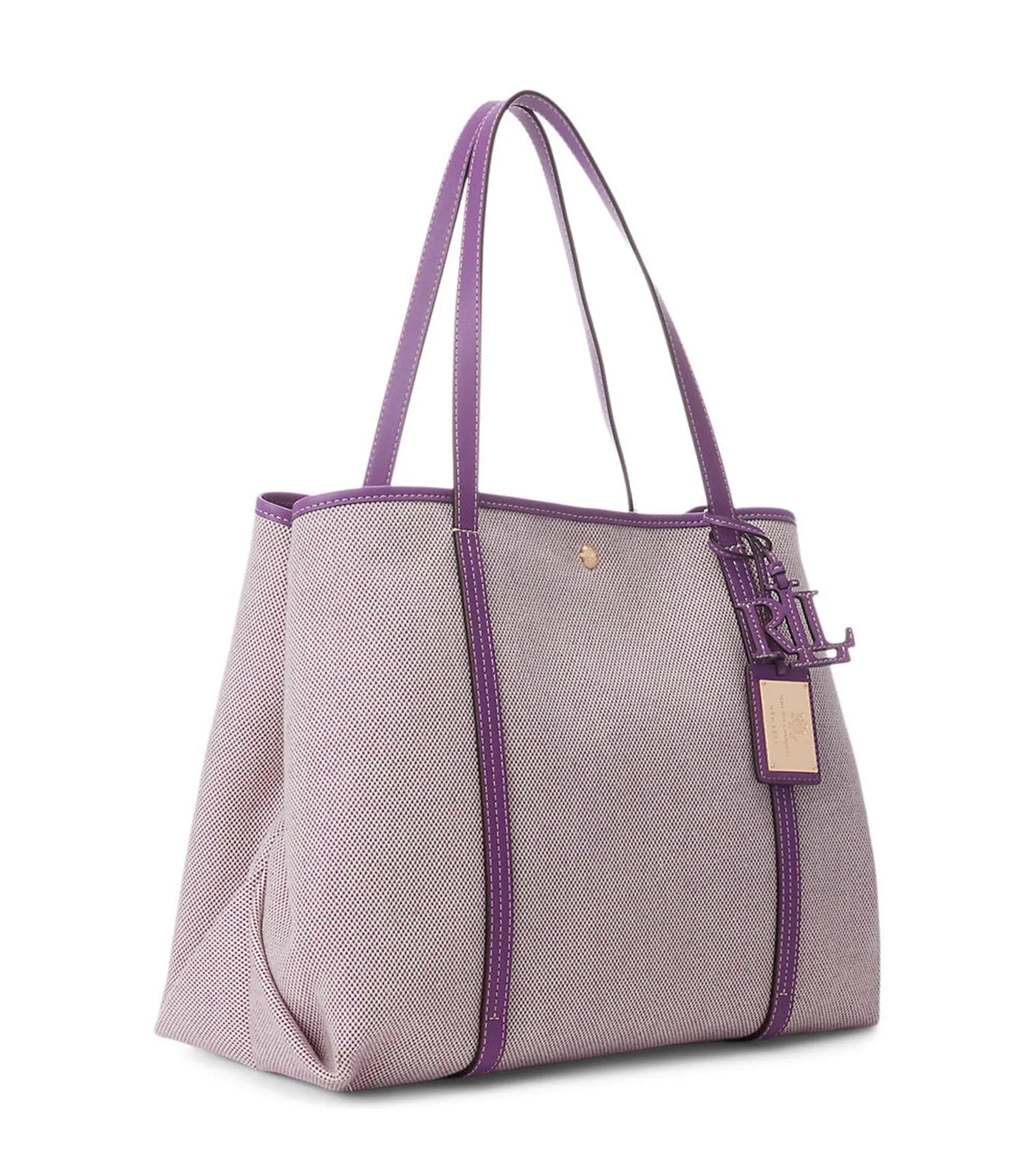 Women's Canvas & Leather Large Emerie Tote Natural/Purple Jasper