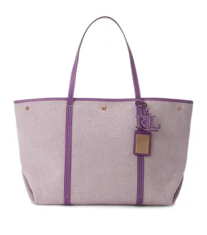 Women's Canvas & Leather Large Emerie Tote Natural/Purple Jasper