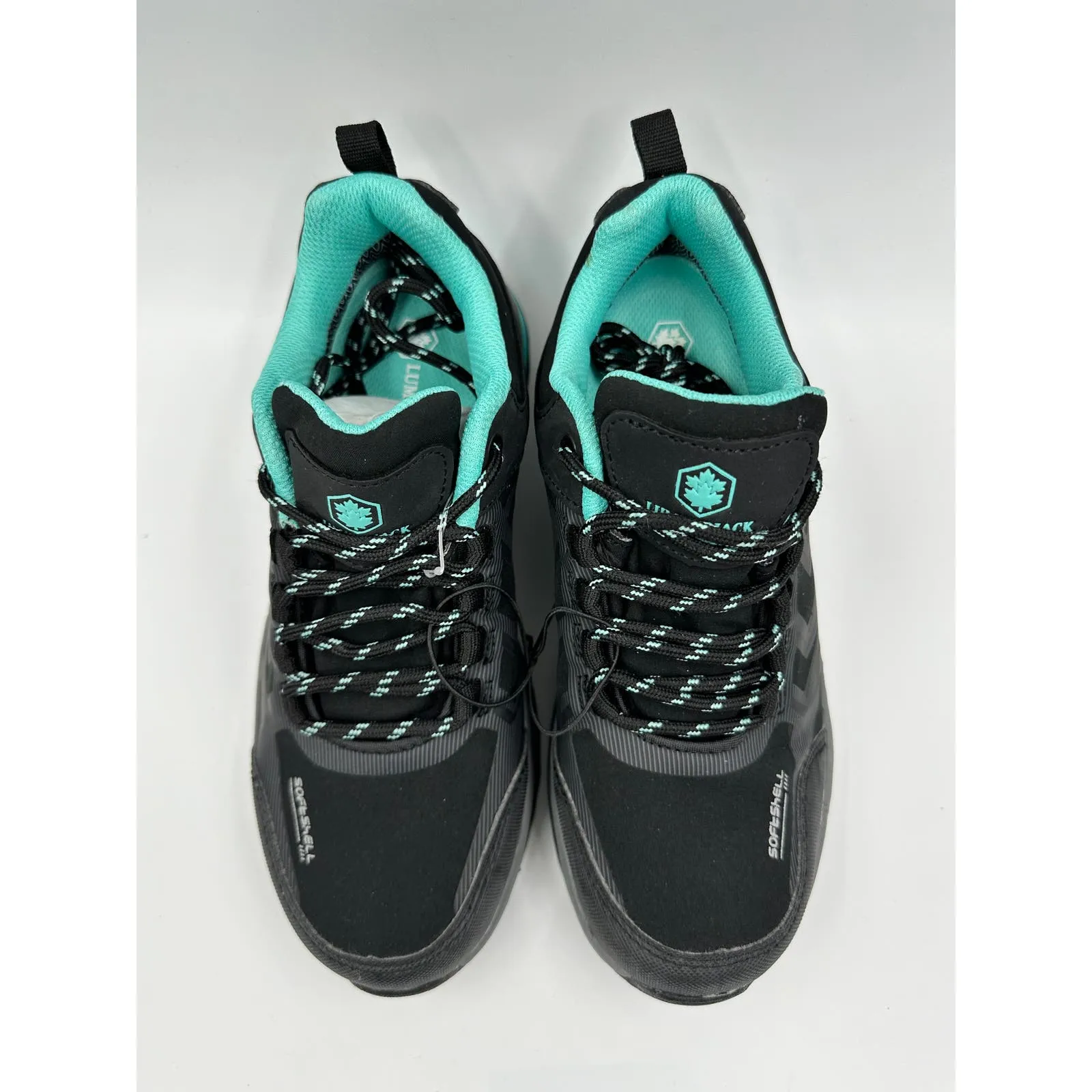 Women's size 5.5, Black & Teal Low Top Waterproof Sneaker Hikers w/ Rugged Soles