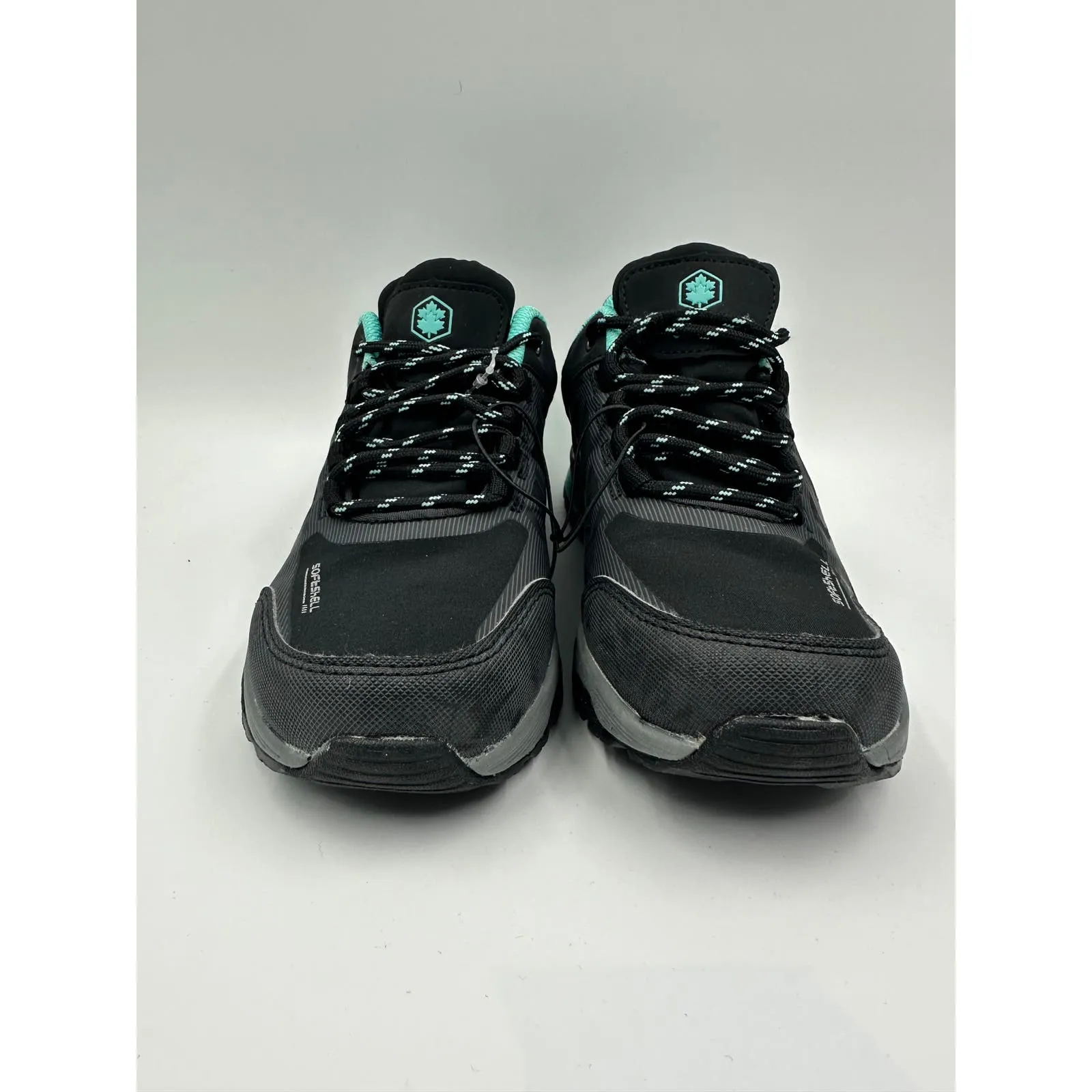 Women's size 5.5, Black & Teal Low Top Waterproof Sneaker Hikers w/ Rugged Soles