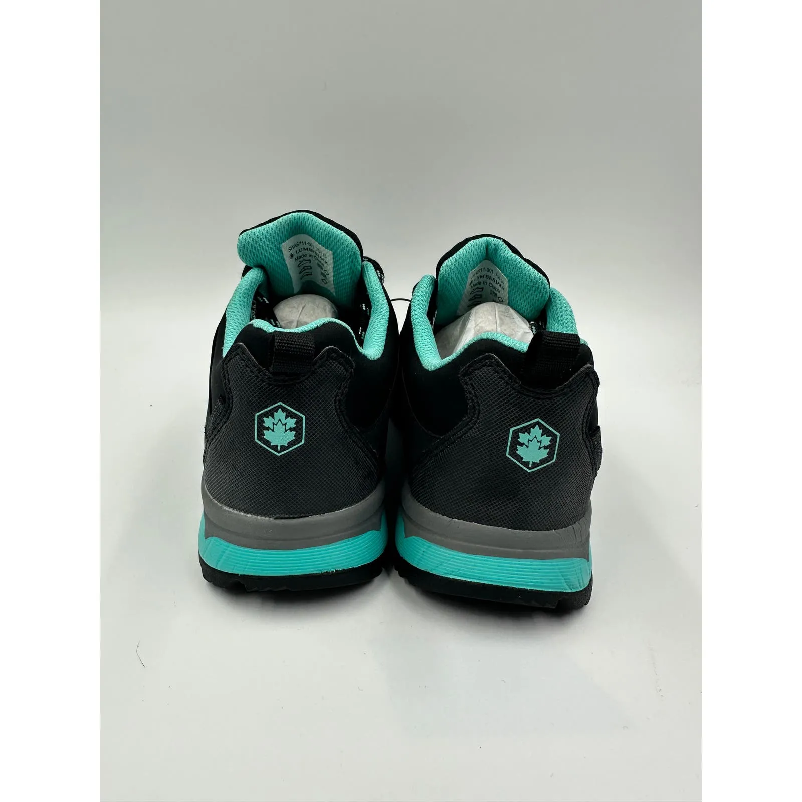 Women's size 5.5, Black & Teal Low Top Waterproof Sneaker Hikers w/ Rugged Soles