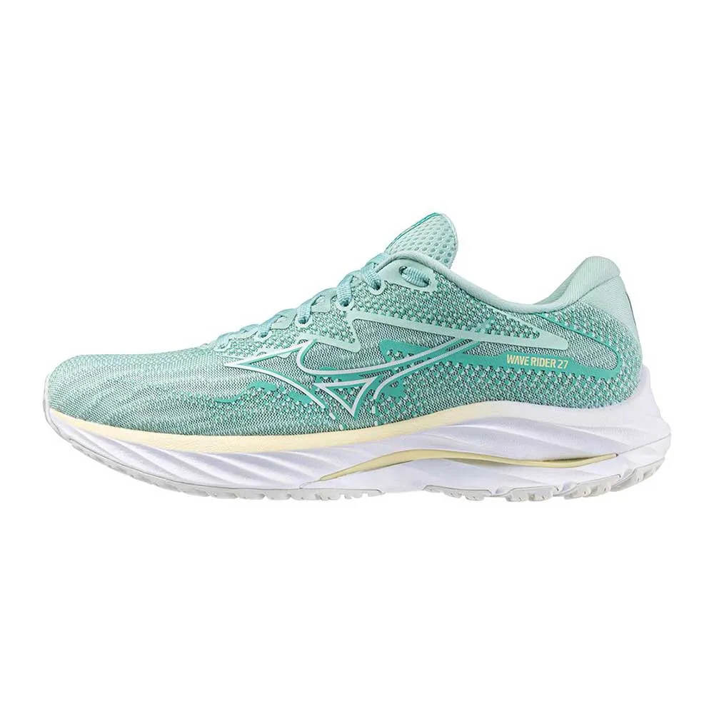 Women's Wave Rider 27 Running Shoe - Eggshell Blue/White - Regular (B)