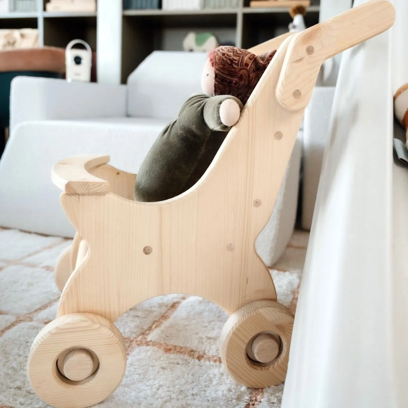 Wooden Dolls Stroller