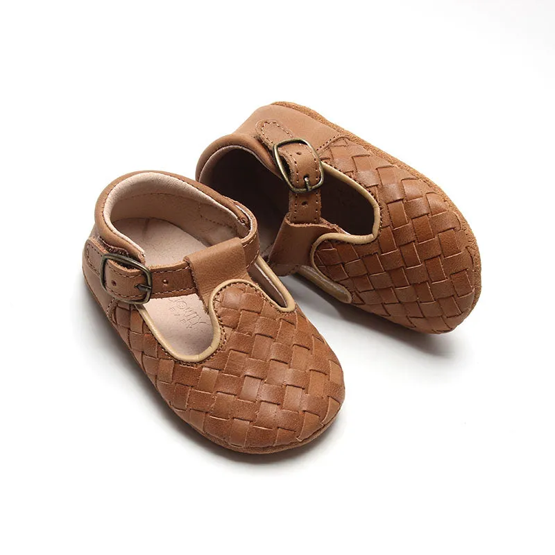 Woven Soft Sole T-Bar Walnut