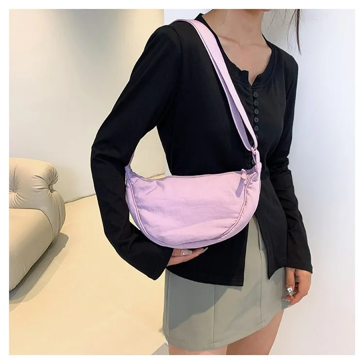 Xiaohongshu Same Style Nylon Dumpling Bag Fitting Room Internet Celebrity Female Messenger Bag Student Shoulder Bag Cloth Bag Cross-Border Wholesale